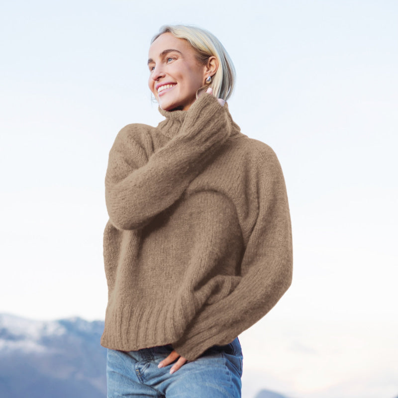 Strikk The Look:  Haga unisex chunky-genser lys brun