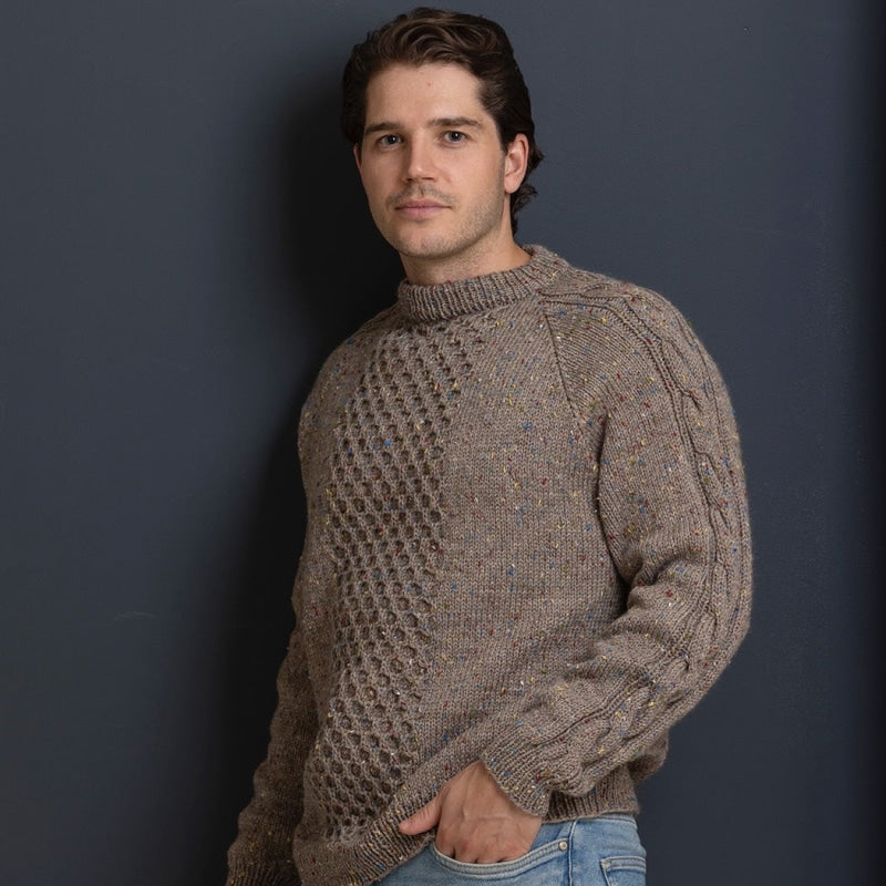 Strikk The Look: Haust-genser Grå tweed