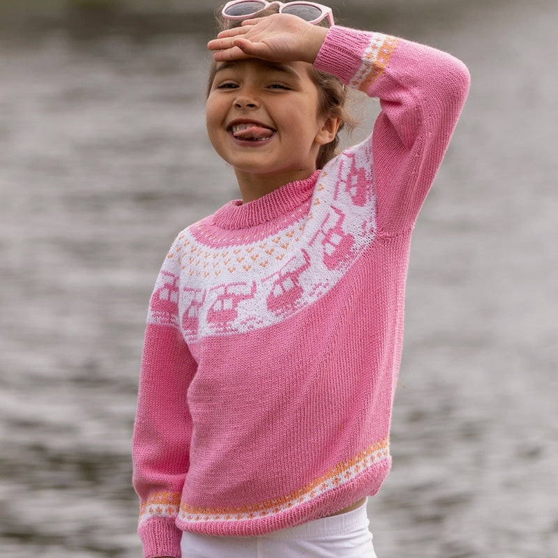 Strikk The Look: Helikopter-genser rosa