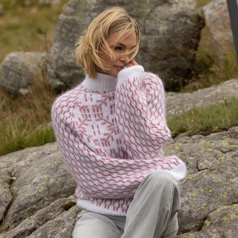 Strikk The Look: Hulda-genser gammelrosa