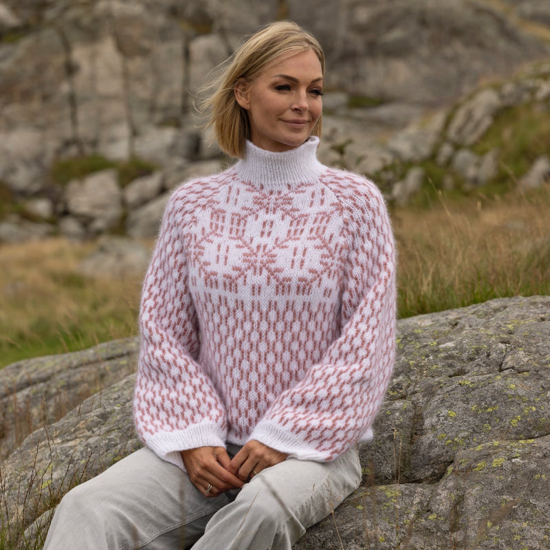 Strikk The Look: Hulda-genser gammelrosa