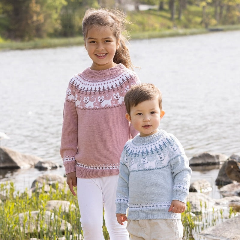 Strikk The Look: Hunde-genser lys blå