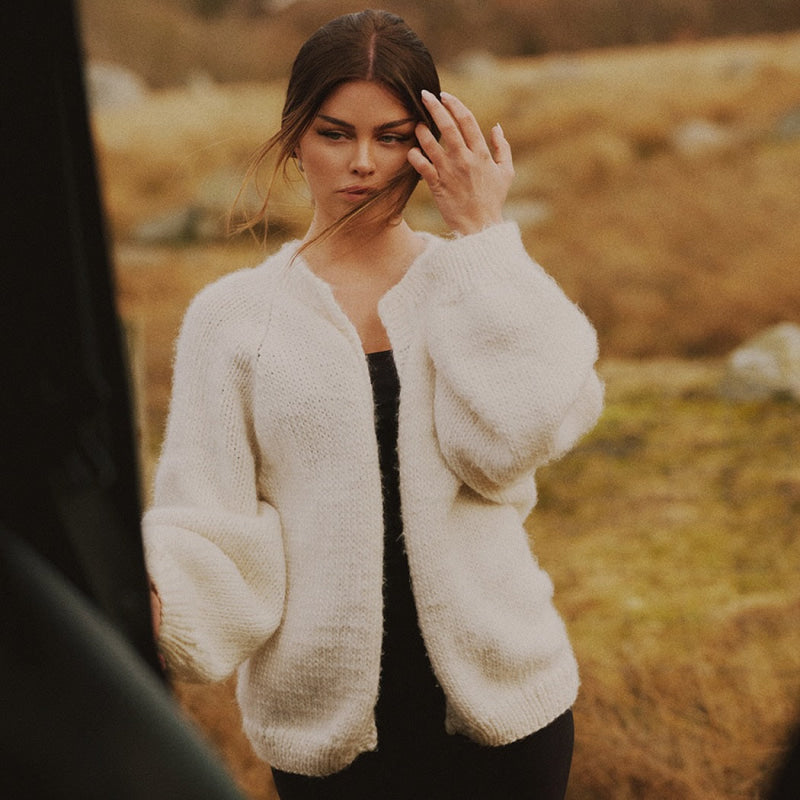 Strikk The Look: Jondal-jakke hvit