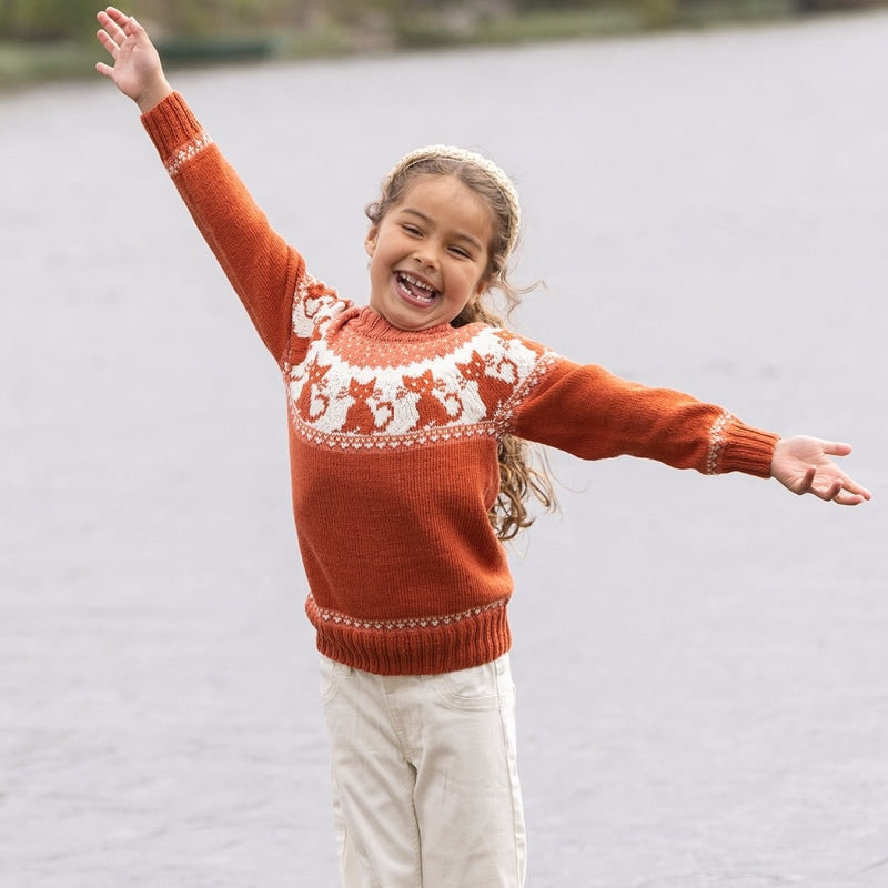 Strikk The Look: Katte-genser rust