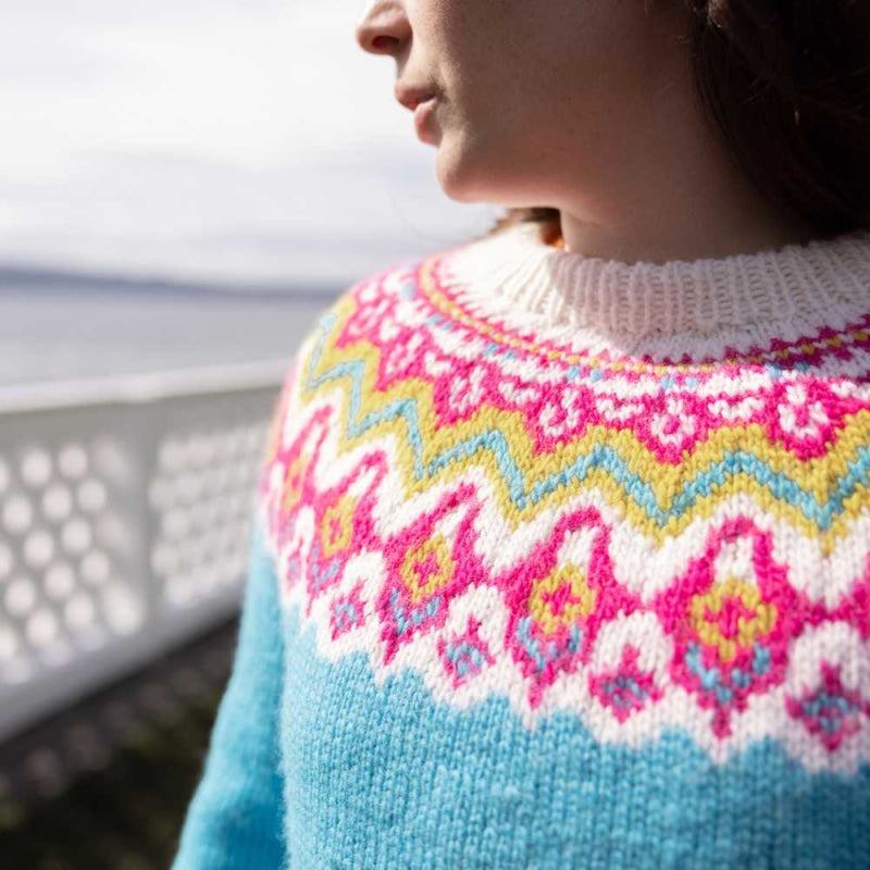 Strikk The Look: Klaki-genser turkis (Older)