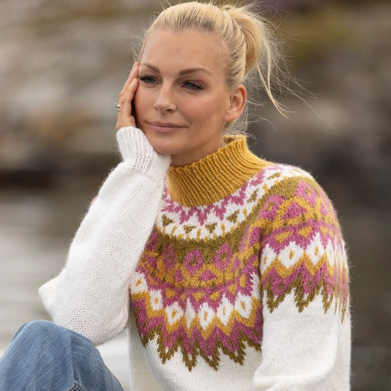 Strikk The look: Kraft-genser hvit Tmp