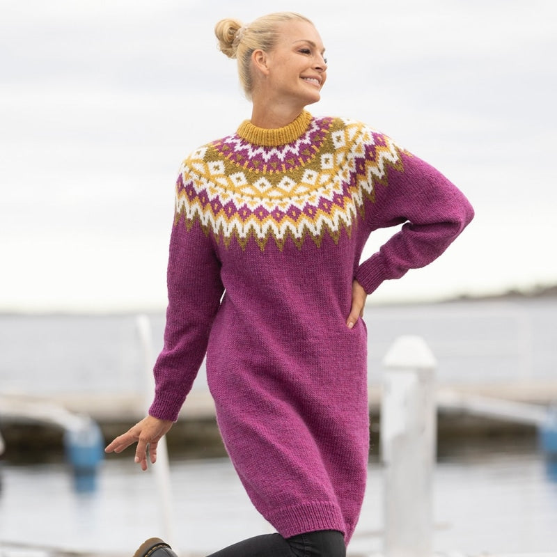 Strikk The Look: Kraft- tunika mørk rosa