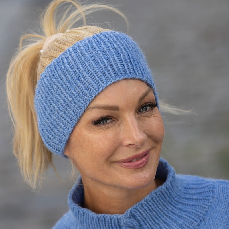 Strikk The Look: Kristofa-pannebånd blå