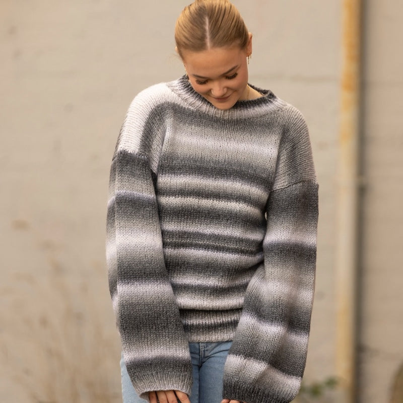 Strikk The Look: Krom-genser grå