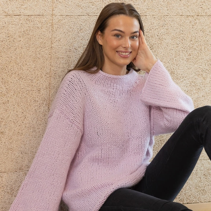 Strikk The Look: Leana-genser lys rosa