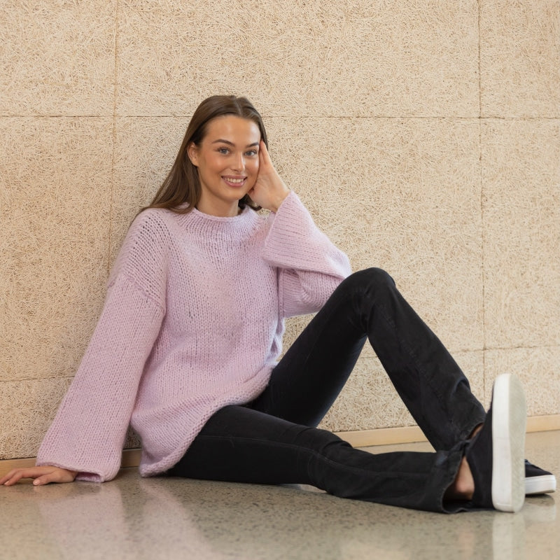 Strikk The Look: Leana-genser lys rosa