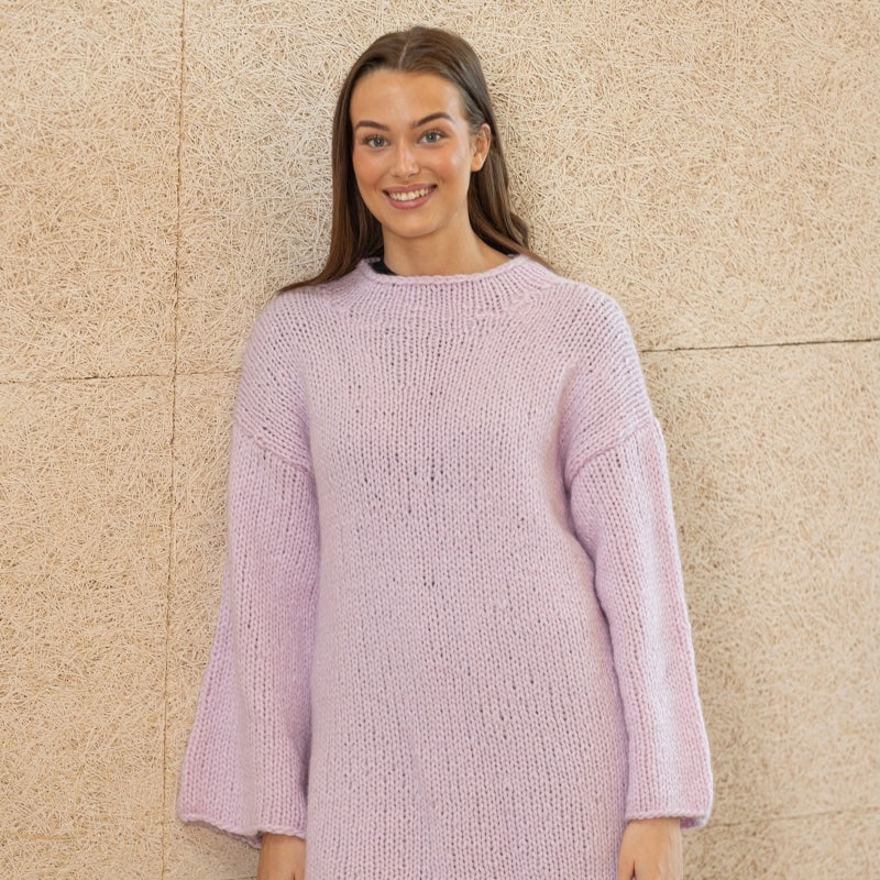 Strikk The Look: Leana-genser lys rosa