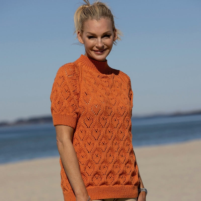 Strikk The Look: Lotus-topp oransje