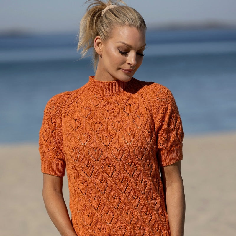 Strikk The Look: Lotus-topp oransje