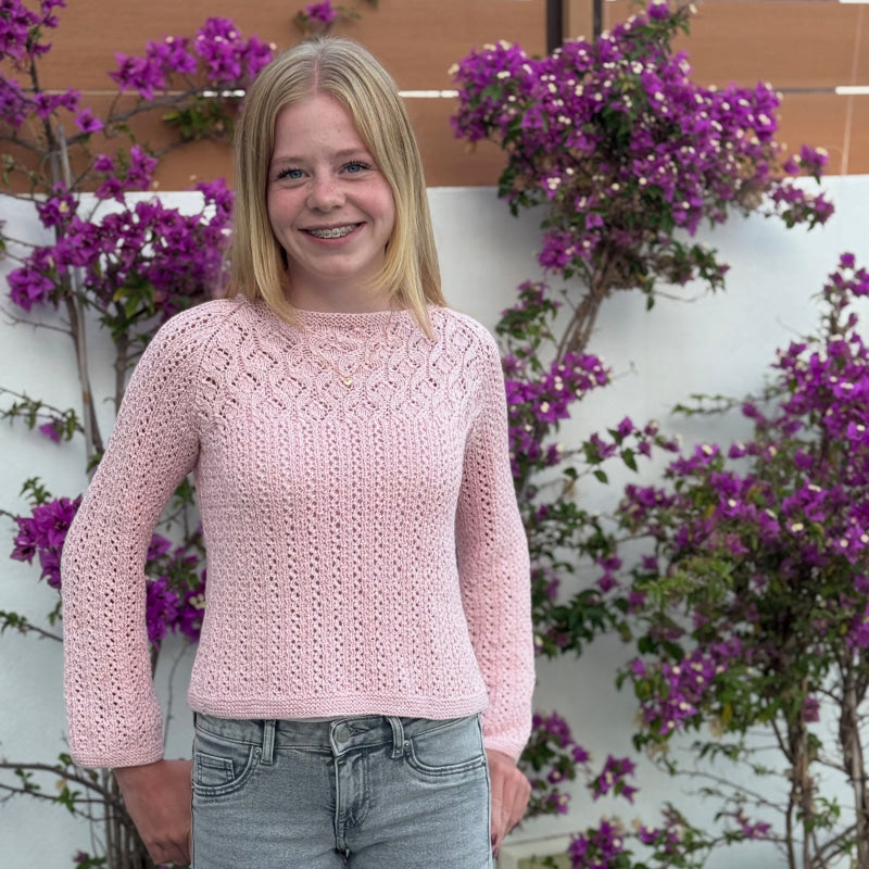 Strikk The Look: Mareng-genser, rosa by Mie Capplen