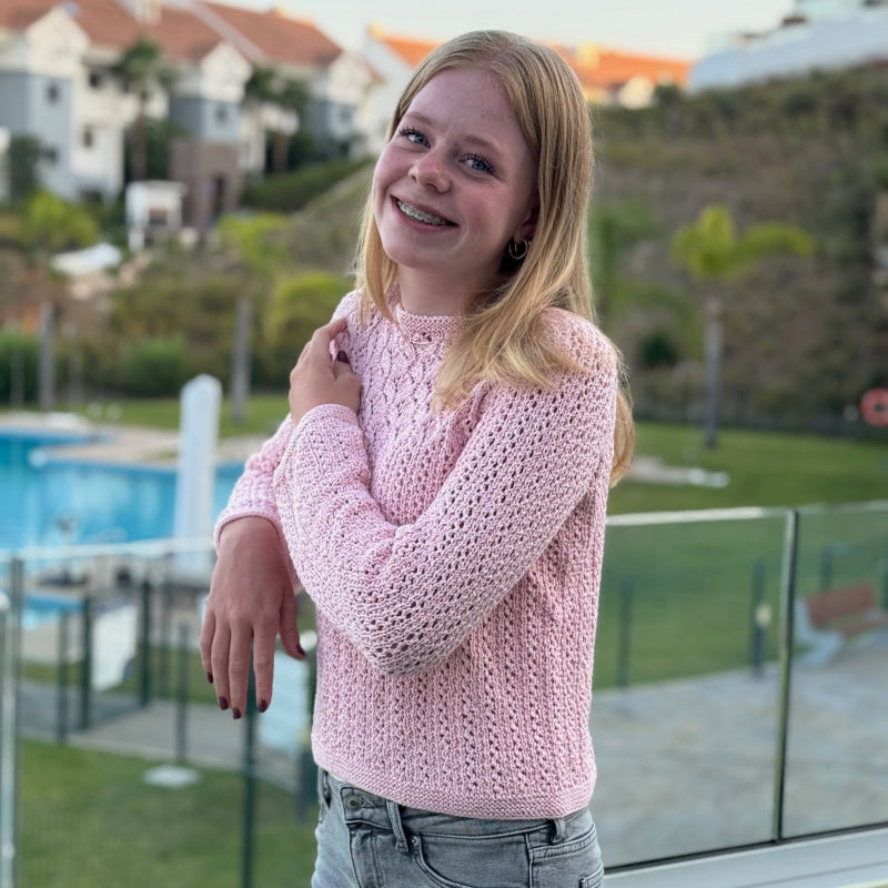 Strikk The Look: Mareng-genser, rosa by Mie Capplen