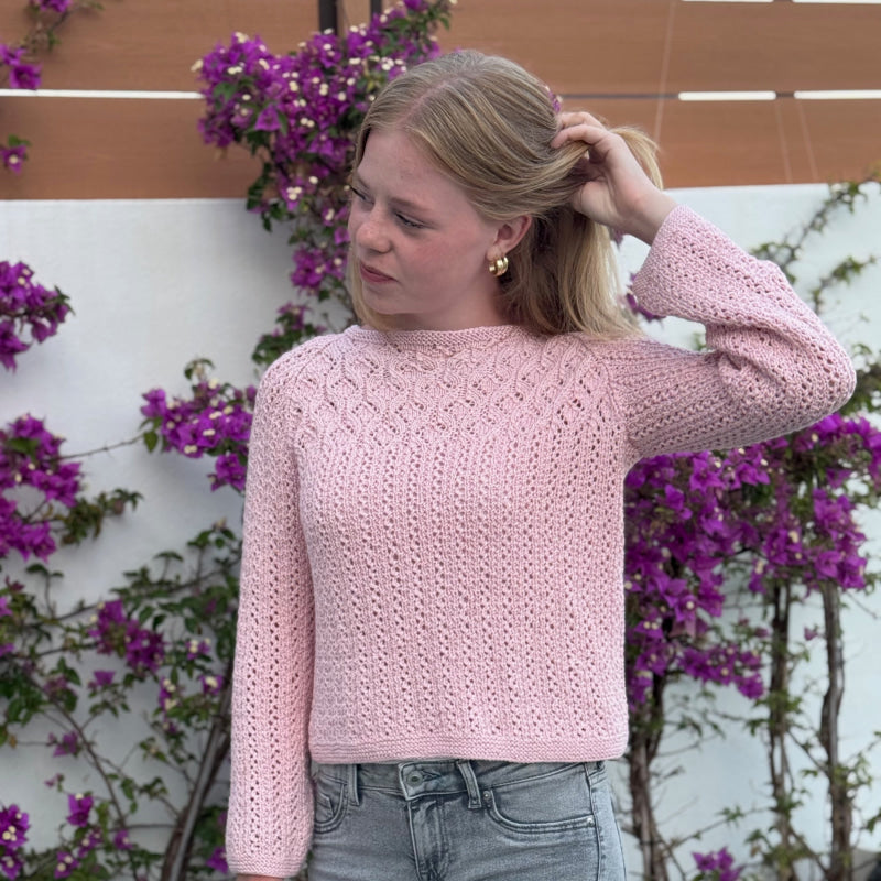 Strikk The Look: Mareng-genser, rosa by Mie Capplen