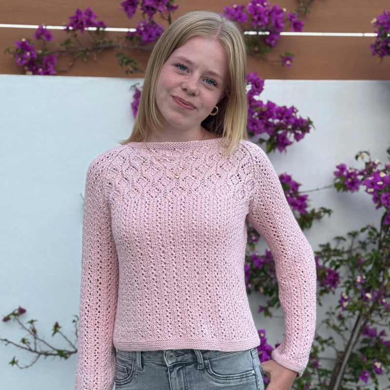 Strikk The Look: Mareng-genser, rosa by Mie Capplen