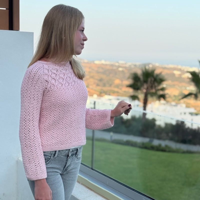 Strikk The Look: Mareng-genser, rosa by Mie Capplen