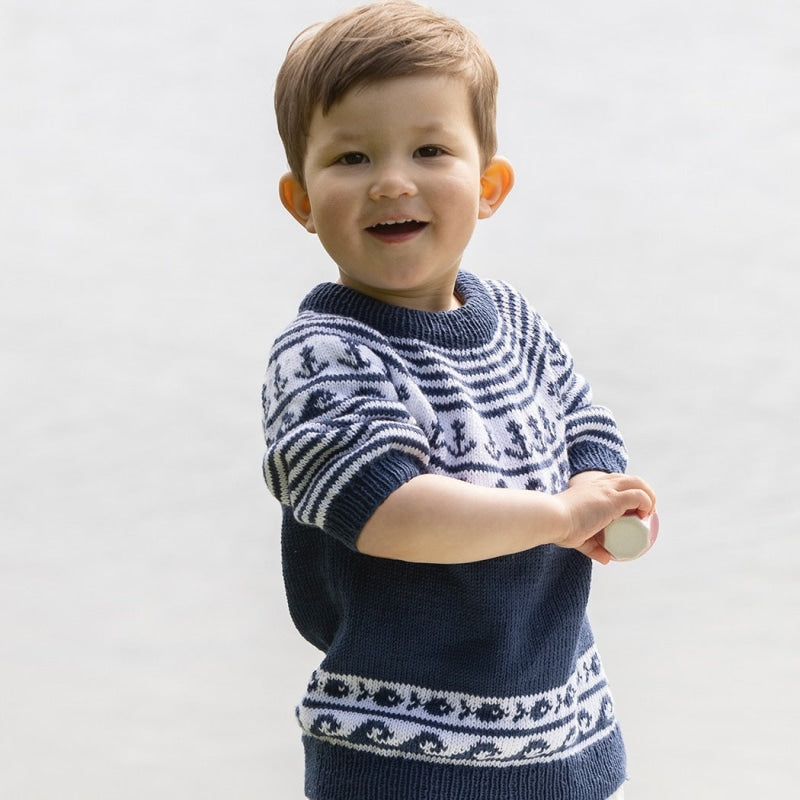 Strikk The Look: Maritim t-skjorte blå
