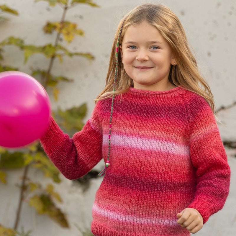 Strikk The Look: Maroon-genser barn rød