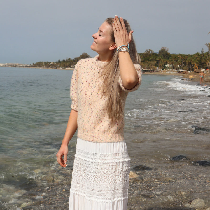 Strikk The Look: Misty-genser pudderrosa