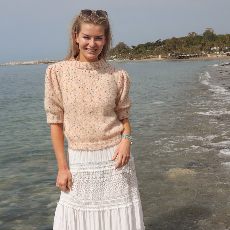 Strikk The Look: Misty-genser pudderrosa