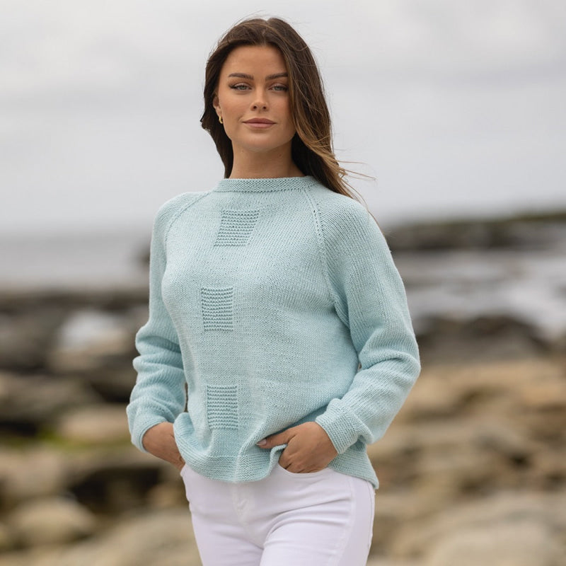 Strikk The Look: Nilma-genser lys aqua