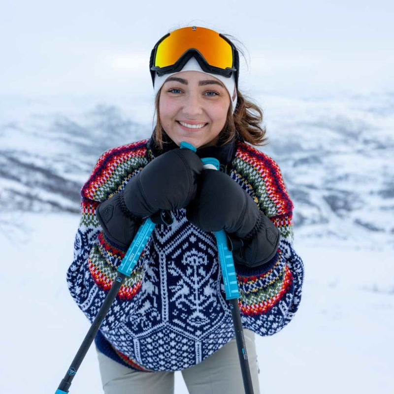 Strikk The Look: OL-Lillehammer-genser mørk indigoblå