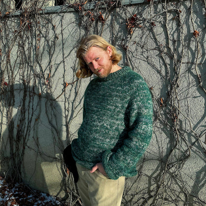 Strikk The Look: Øyunn unisex-genser mint/grangrønn