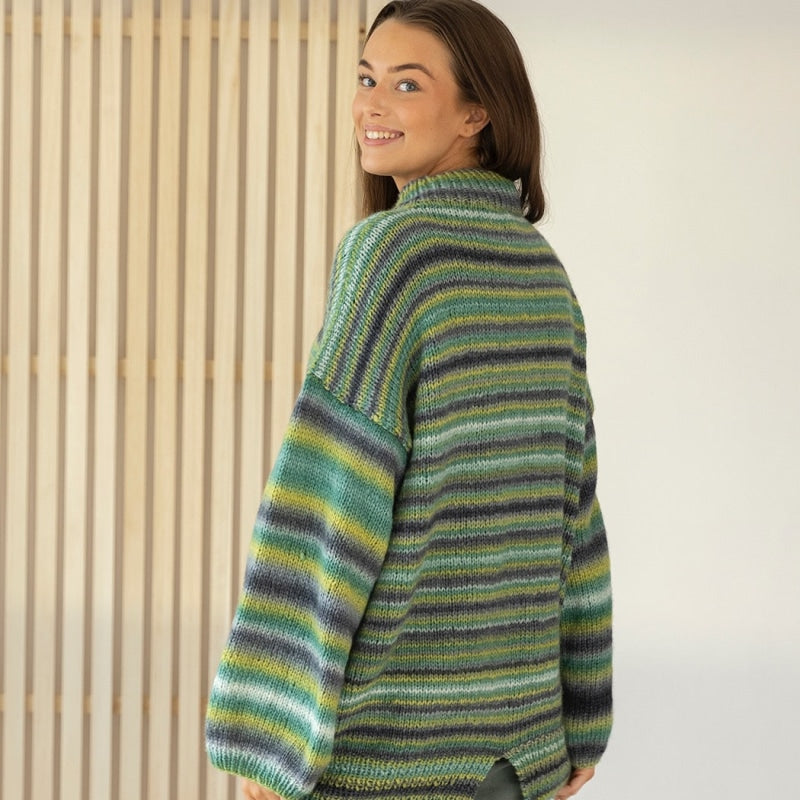 Strikk The Look: Pinky-genser grå/grønn