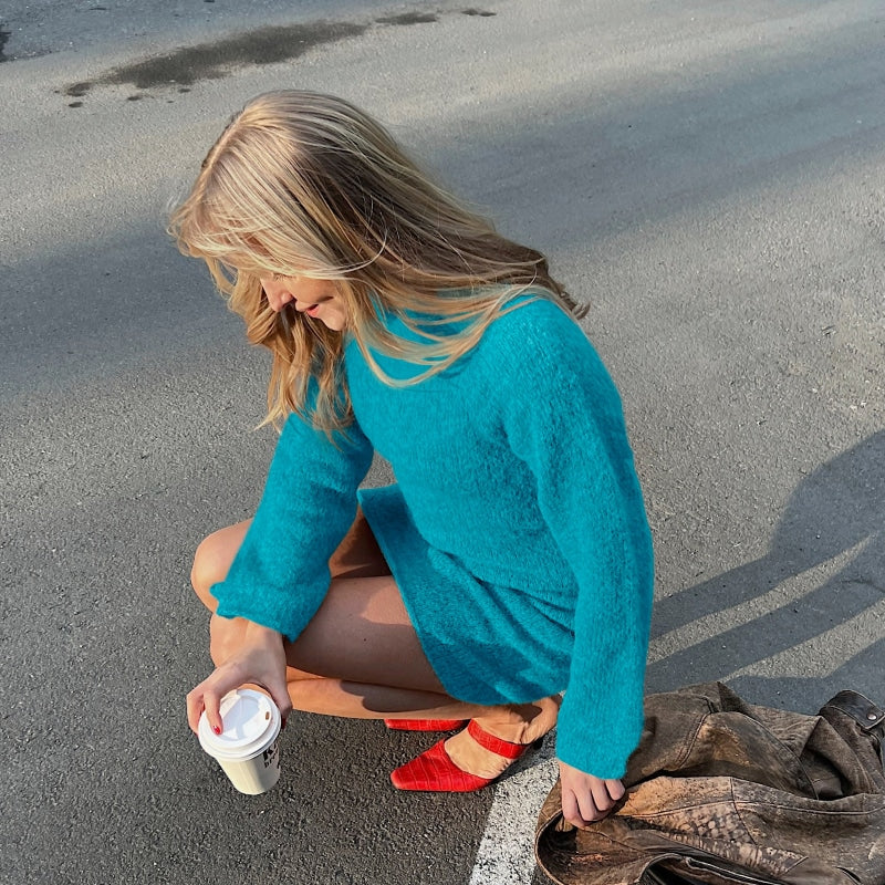 Strikk The Look: Rubina-kjole turkis