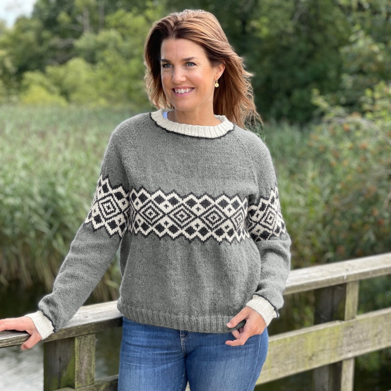 Strikk The Look: Snøhetta-genser grå