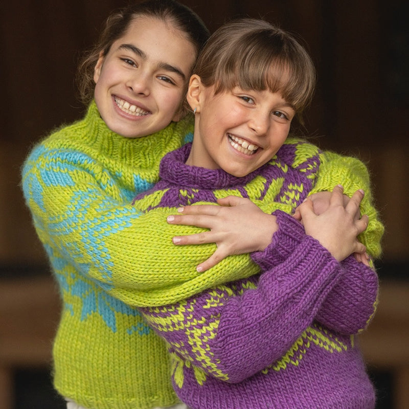 Strikk The Look: Snoi-genser barn lime