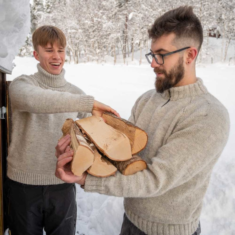 Strikk The Look: Steigar-genser m/glidelås lys grå