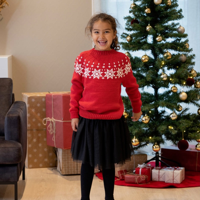 Strikk The Look: Stjerne-genser rød