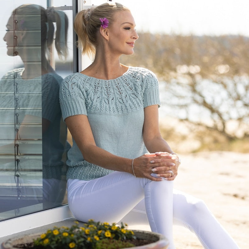 Strikk The Look: Tulip-topp lys petrol