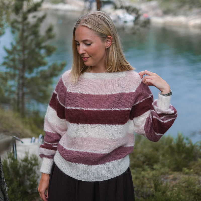 Strikk The Look: Tvist-genser bordeaux