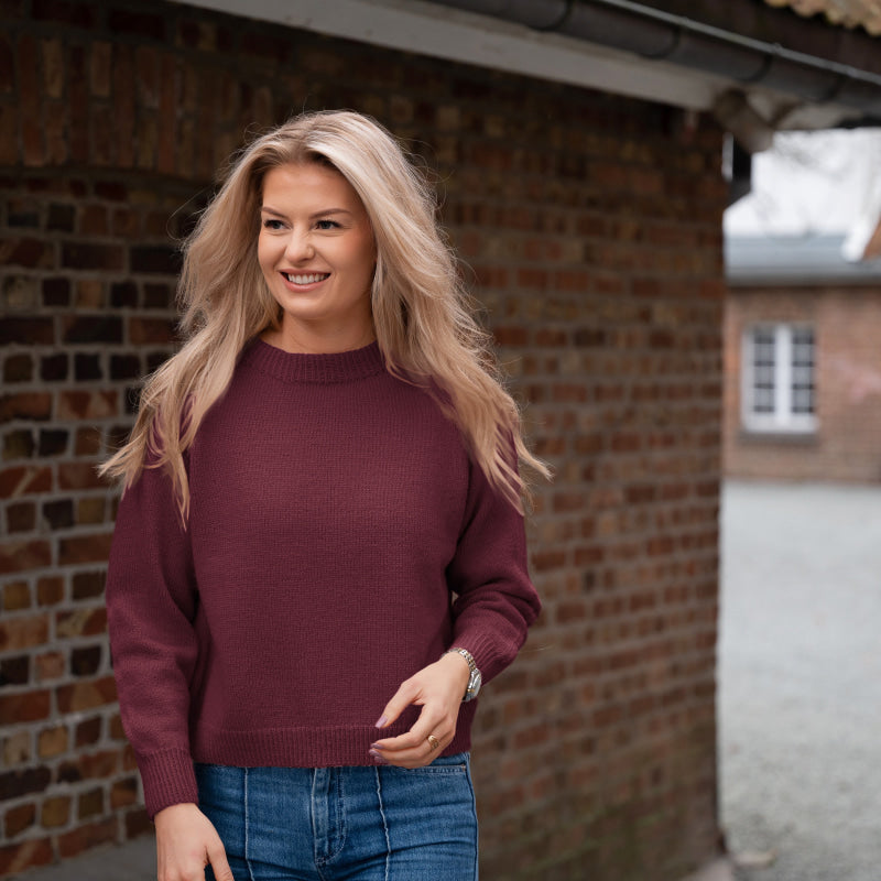 Strikk The Look: Ultimate-genser bordeaux