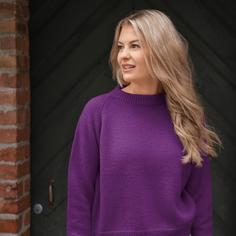 Strikk The Look: Ultimate-genser purpur