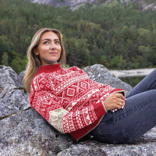 Strikk The Look: Valle-genser rød