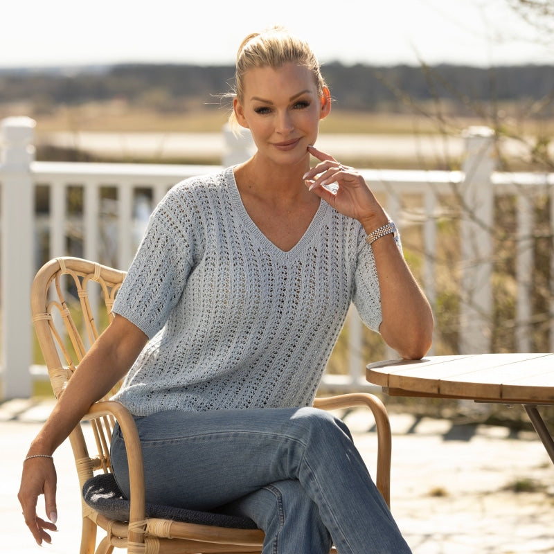 Strikk The Look: Valli-t-skjorte lys blå