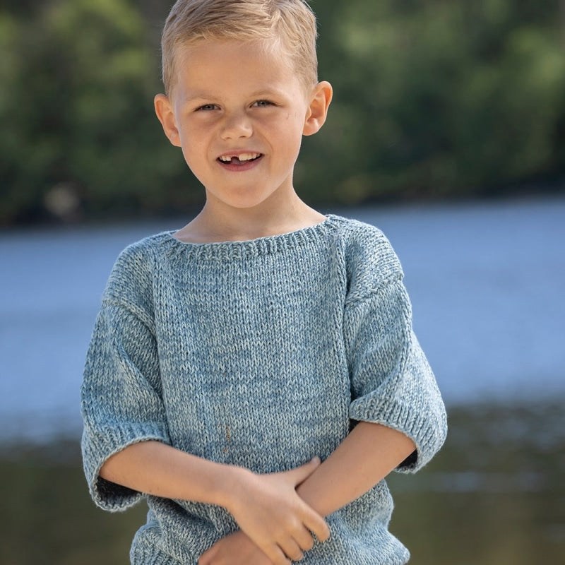 Strikk The Look: Vigo t-skjorte lys petrol