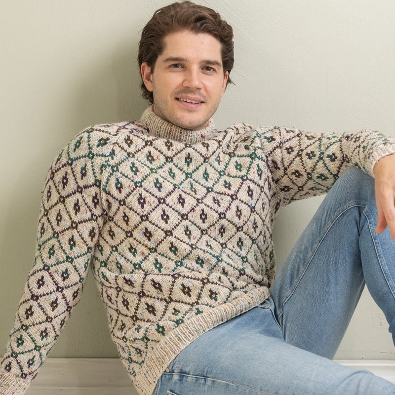 Strikk The Look: Vintage-genser hvit tweed