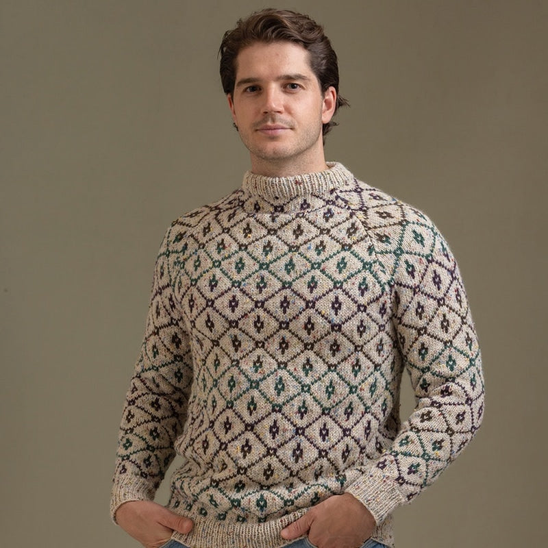 Strikk The Look: Vintage-genser hvit tweed