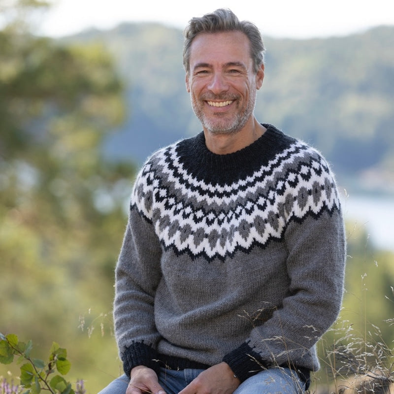 Strikk The Look: Waldemar-genser grå, herre