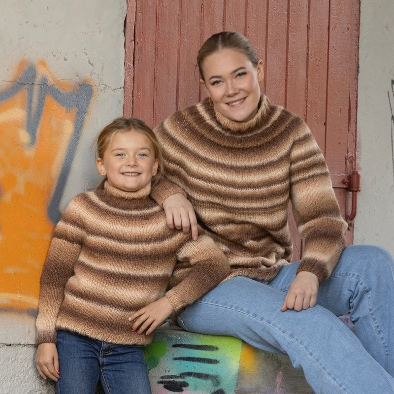 Strikk The Look: Albus-genser brun multi