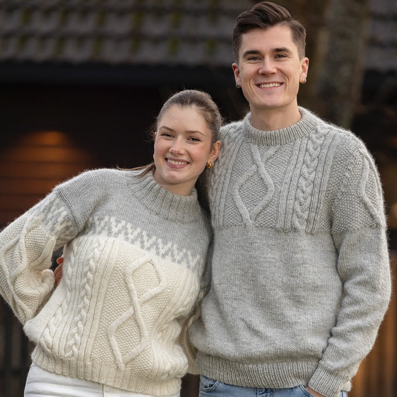 Strikk The Look:  Rapp-genser perlegrå