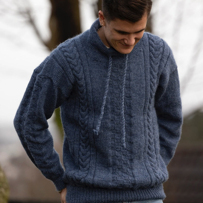 Strikk The Look: Hamn-genser jeansblå