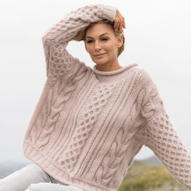 Strikk The Look: Jærbu-genser pudderrosa